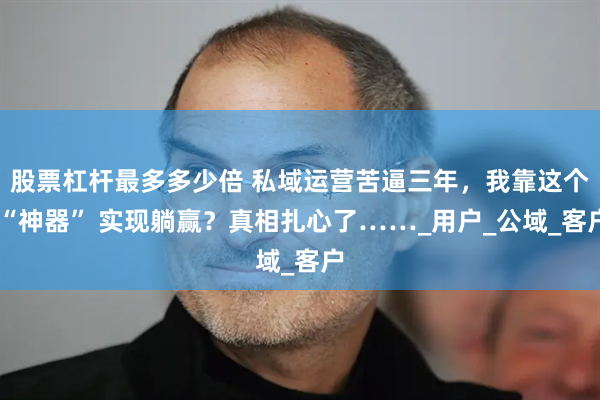 股票杠杆最多多少倍 私域运营苦逼三年，我靠这个 “神器” 实现躺赢？真相扎心了……_用户_公域_客户
