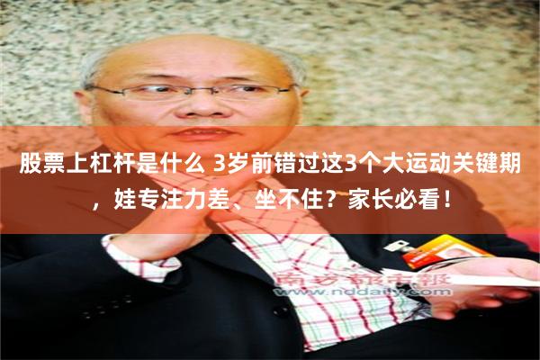 股票上杠杆是什么 3岁前错过这3个大运动关键期,娃专注力差、坐不住?家长必看!