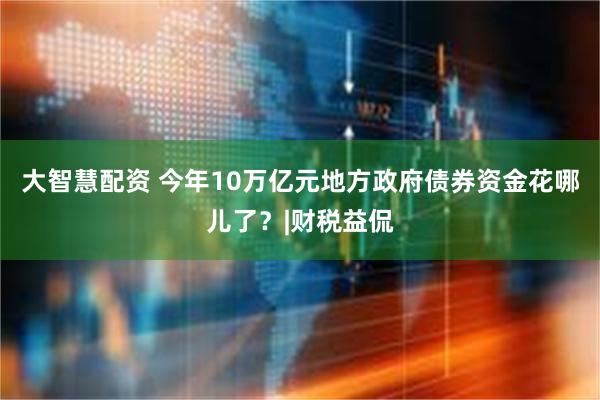 大智慧配资 今年10万亿元地方政府债券资金花哪儿了？|财税益侃