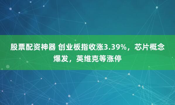 股票配资神器 创业板指收涨3.39%，芯片概念爆发，英维克等涨停