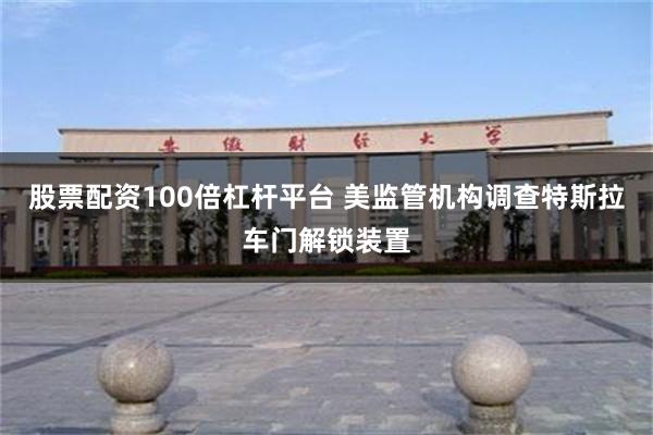 股票配资100倍杠杆平台 美监管机构调查特斯拉车门解锁装置